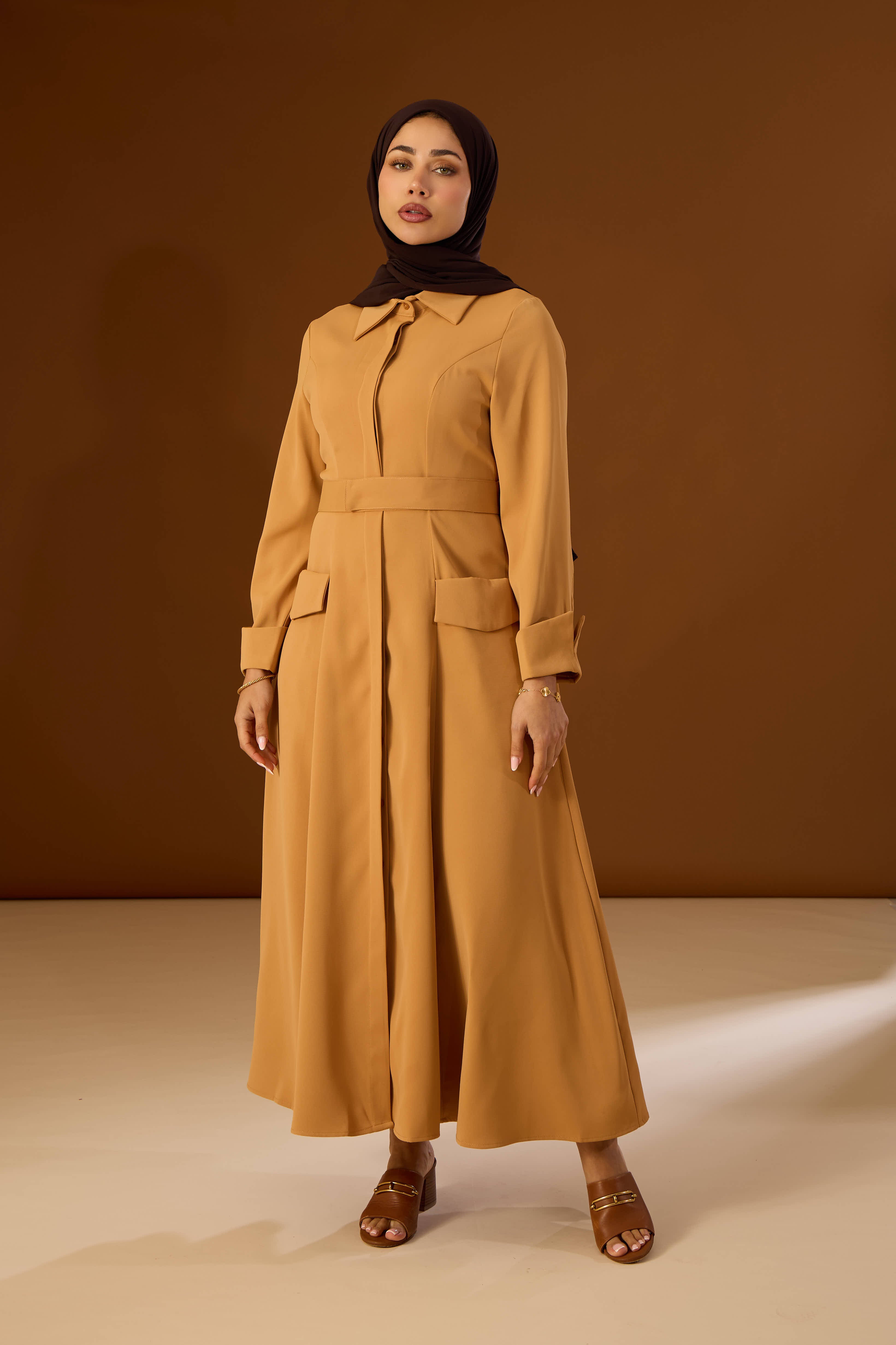 Dress Kya Yellowish Brown