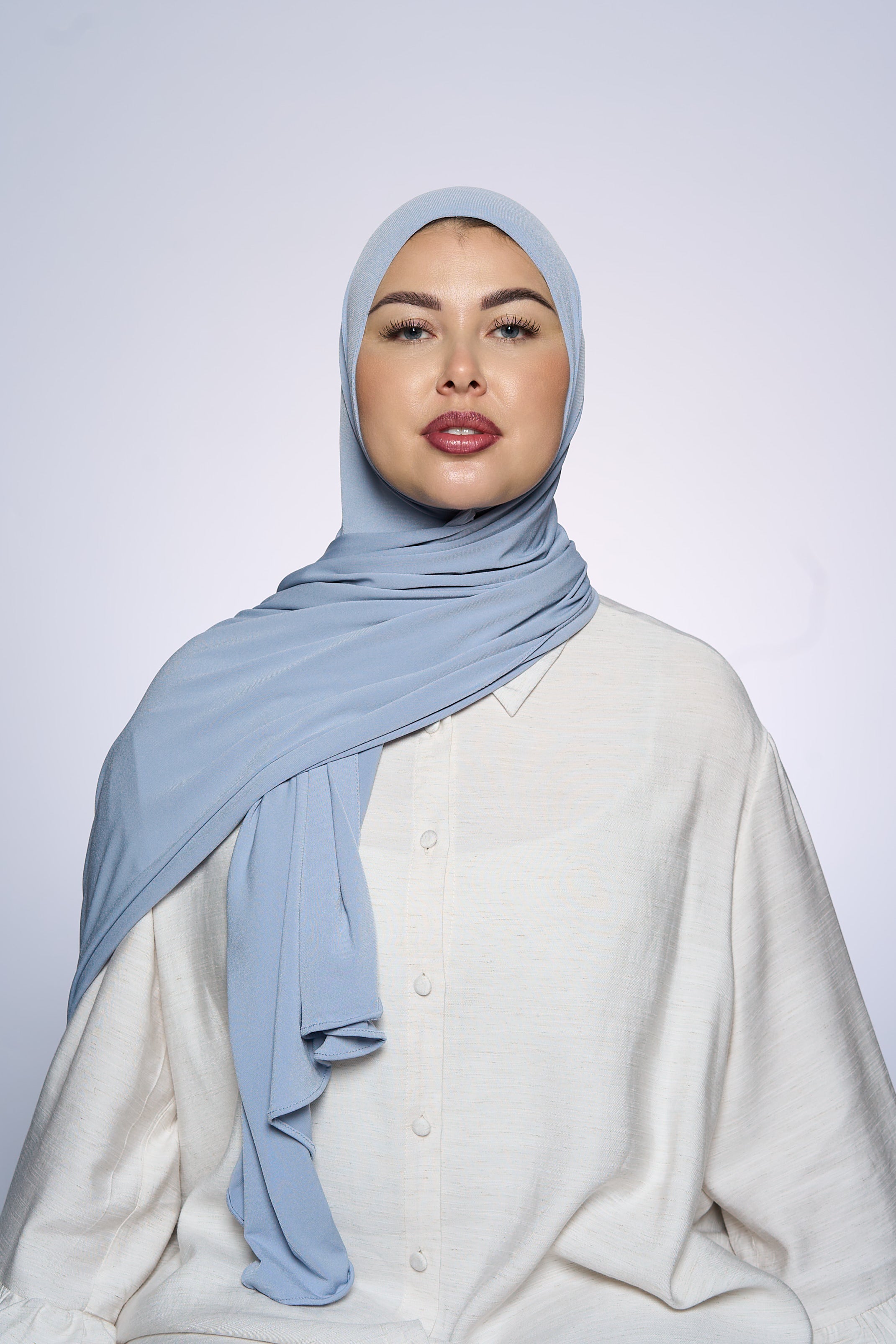 Premium Jersey Hijab Fin - Silver Gray