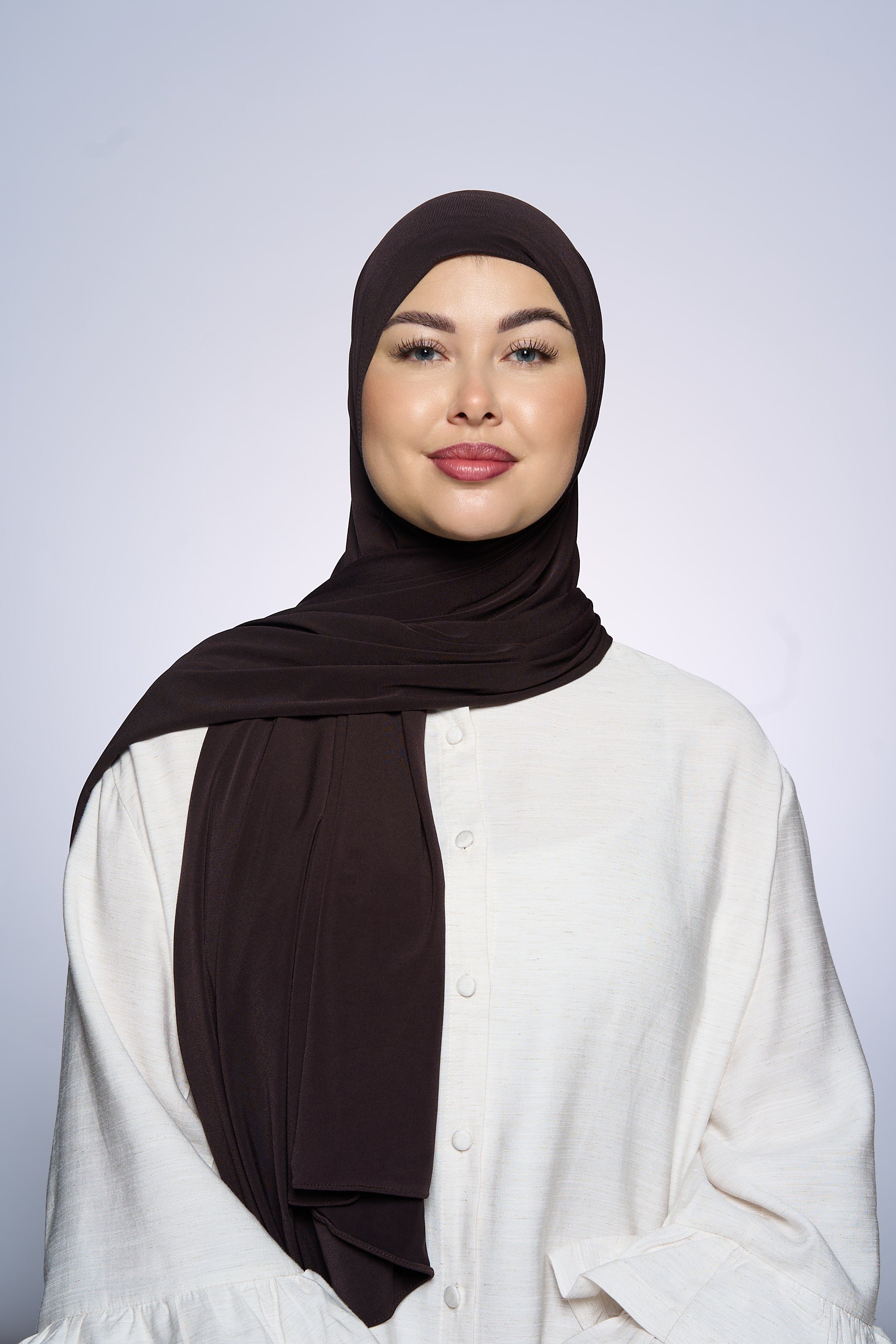Premium Jersey Hijab Fin - Coffee Brown