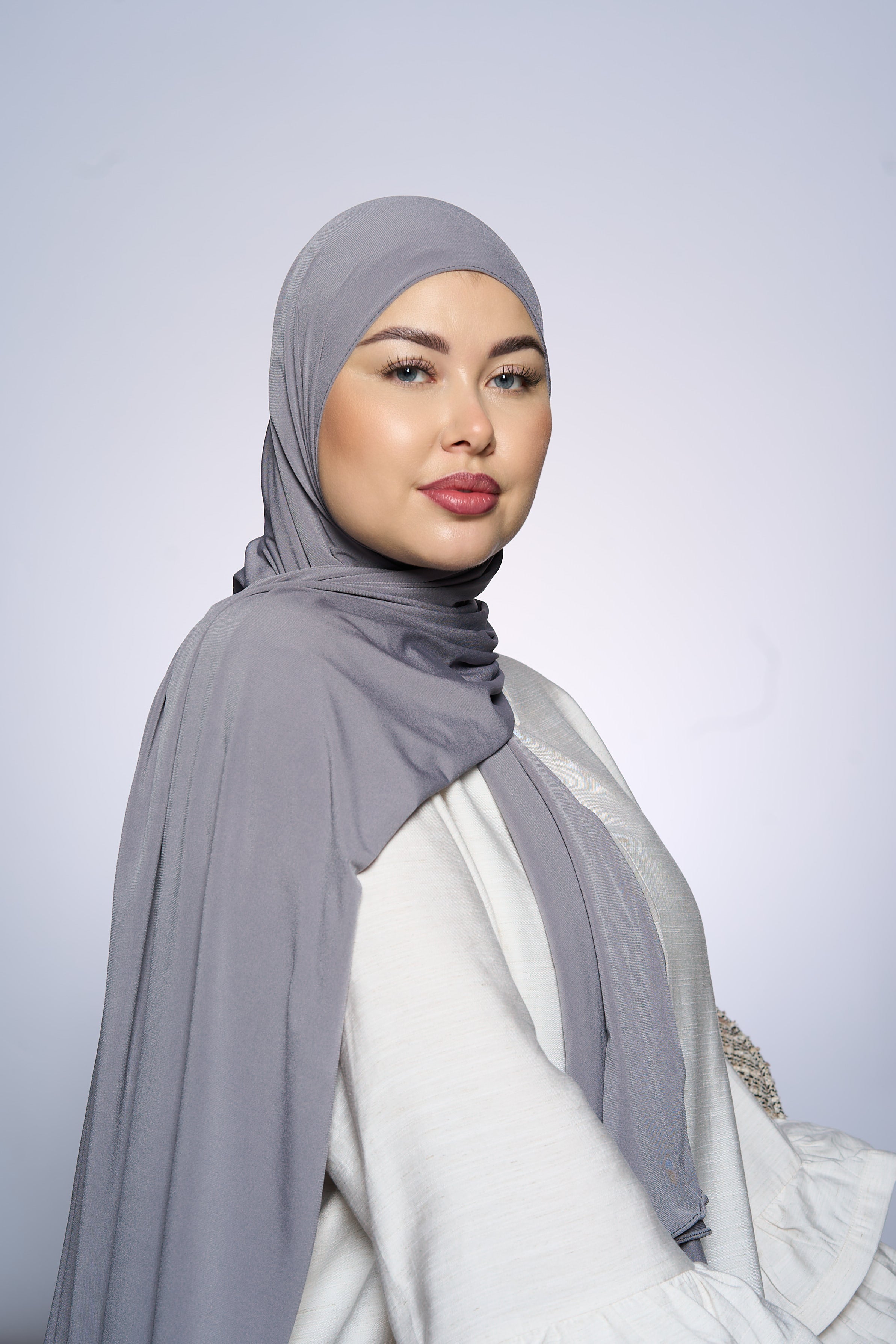 Premium Jersey Hijab Fin - Dark Gray