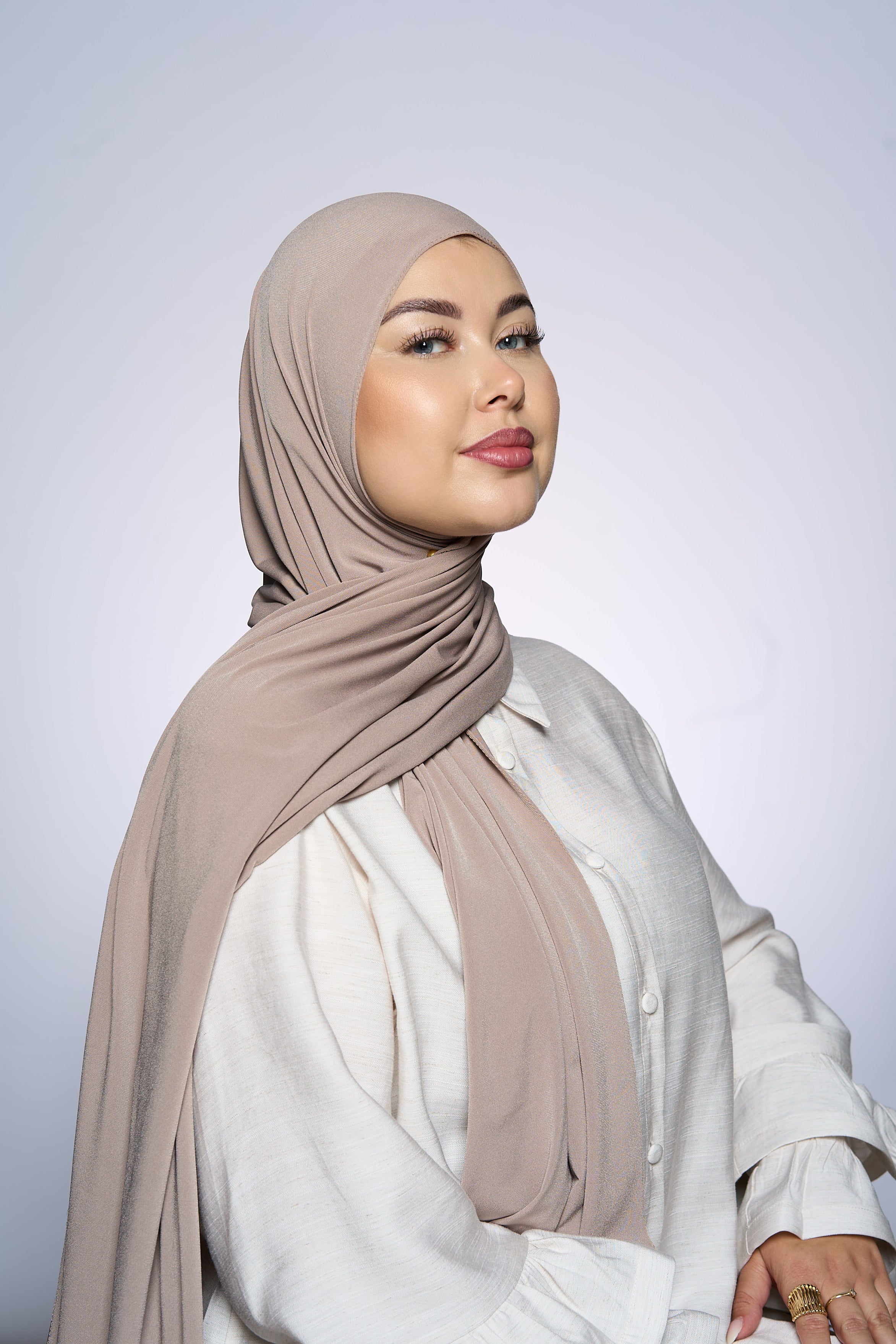 Premium Jersey Hijab Fin - Light Grape