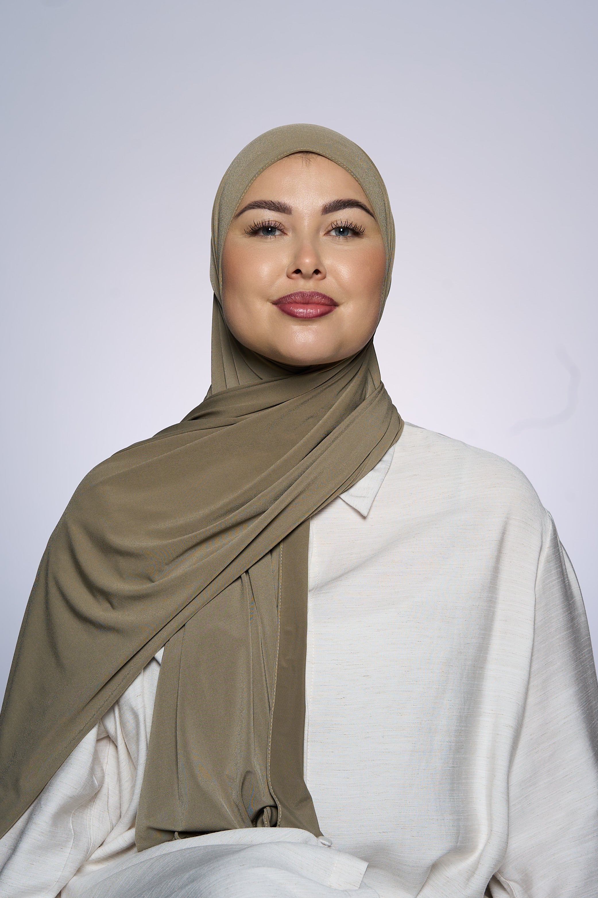 Premium Jersey Hijab Fin - Oyster Green