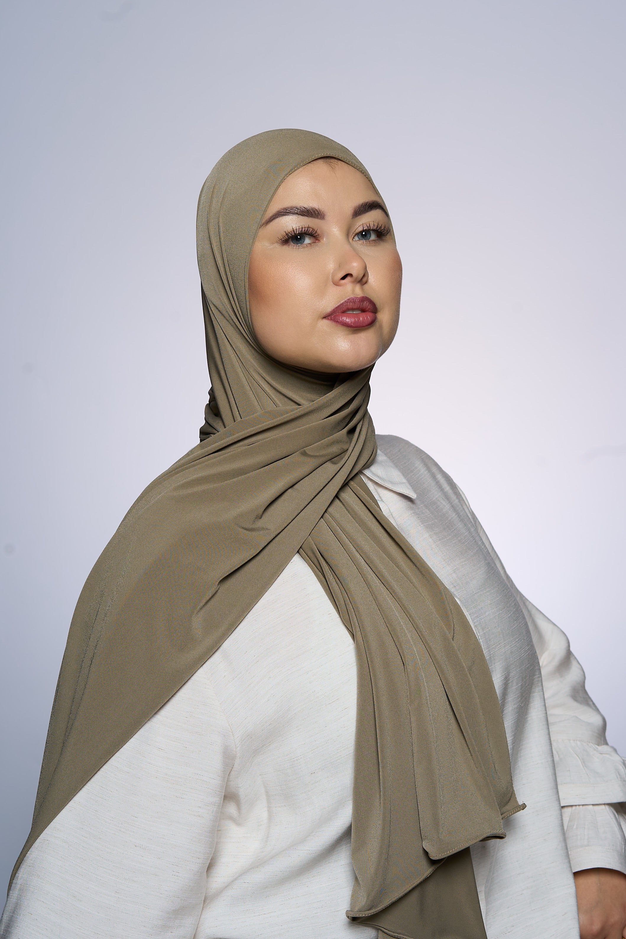 Premium Jersey Hijab Fin - Oyster Green