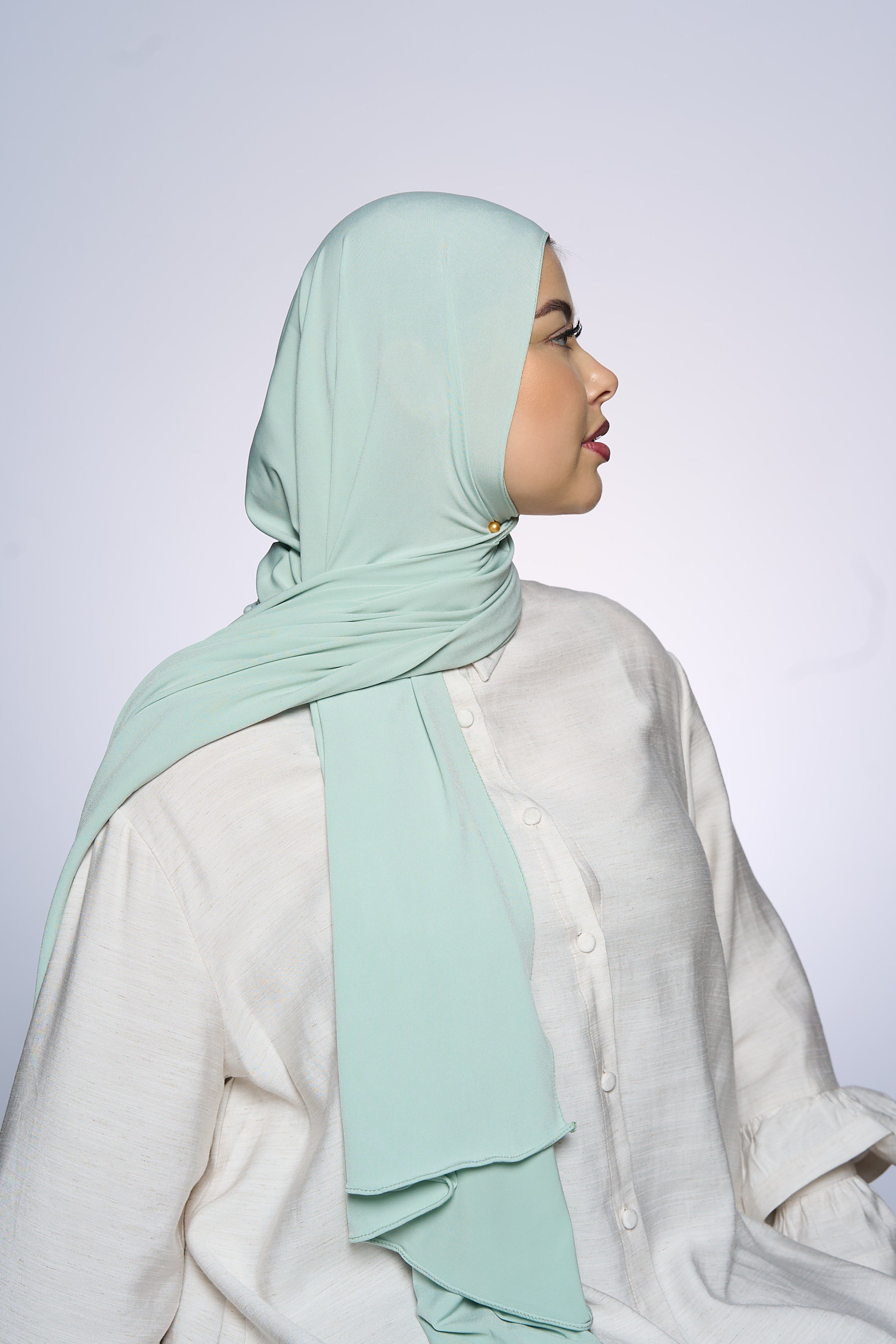 Premium Jersey Hijab Fin -  Moss Mint