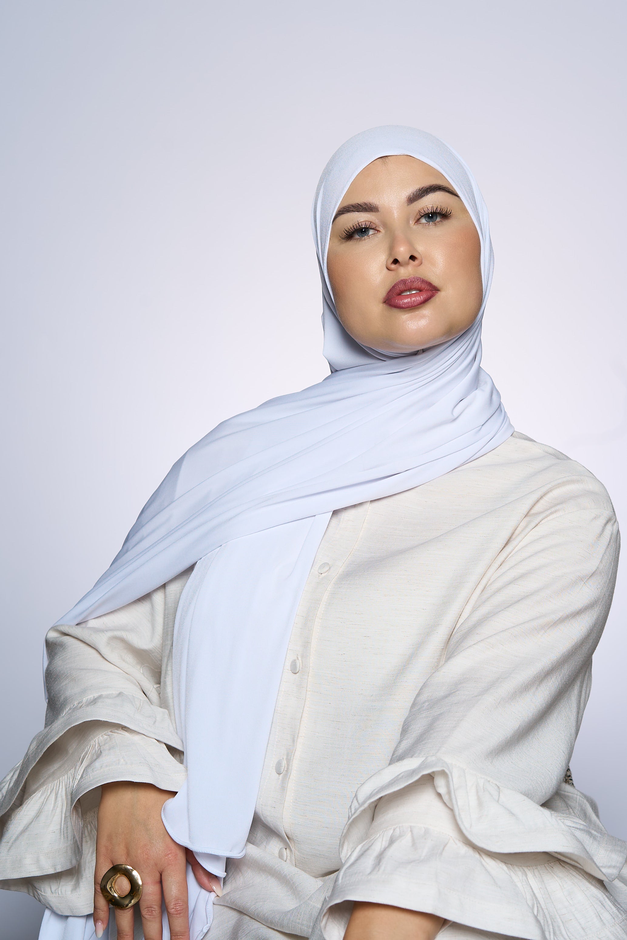 Premium Jersey Hijab Fin - White