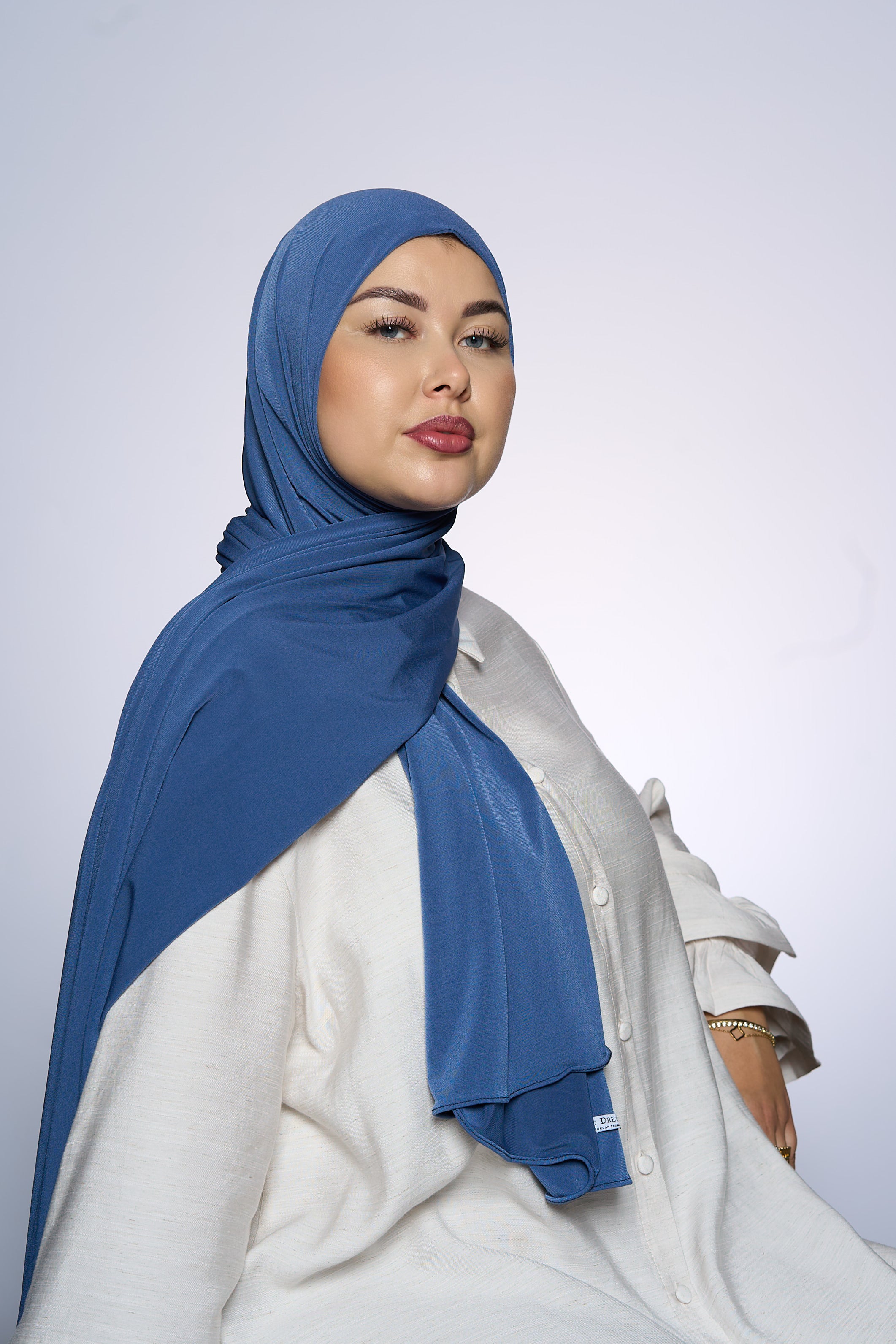 Premium Jersey Hijab Fin -  Dark Olive Gray